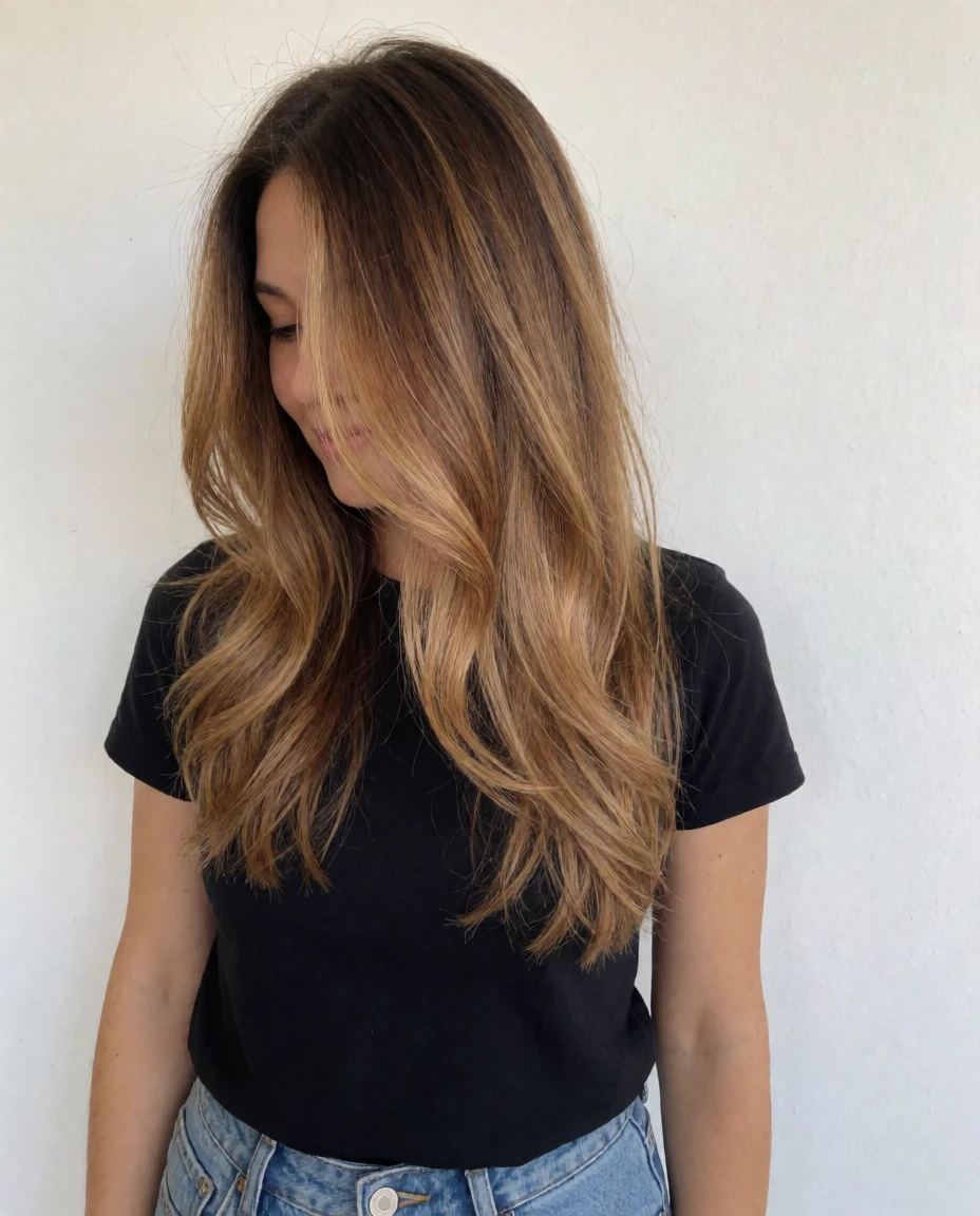 Lange Haare mit Balayage